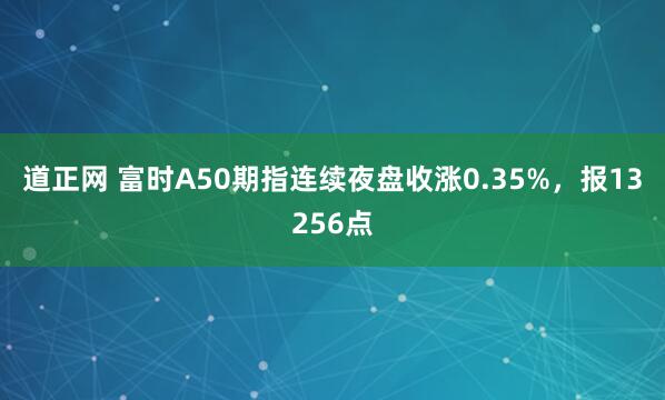 道正网 富时A50期指连续夜盘收涨0.35%，报13256点